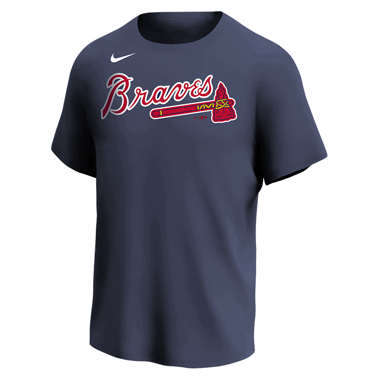 Braves MLB Adult League Team Jerseys - Official Nike MLB Wordmark Poly Tees - N223